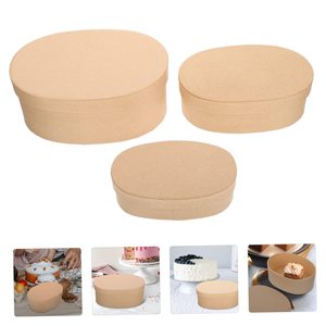 Boîte ovale minimaliste en papier kraft pour boulangerie, plats à emporter, cadeaux faits maison, emballage alimentaire de haute qualité - Product Image 2