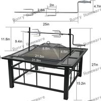 Large Outdoor Garden Wood Burning Fire Pits com aço e mesa de metal Corten para Camping Partes e Barbecue Equipamentos