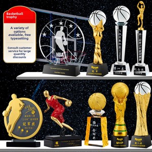 Tùy chỉnh MVP pha lê huy chương Trophy cho trò chơi bóng rổ tốt nhất Pitcher scorer Slam Dunk UV & laser in thể thao lưu niệm - Product Image 2
