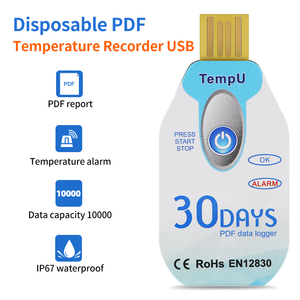 Termômetro Digital XINKE TempU015 com Registro de Dados USB IP67 Resolução de 0.1C Sonda de 300mm Monitoramento de Temperatura e Pressão com Bateria - Product Image 5
