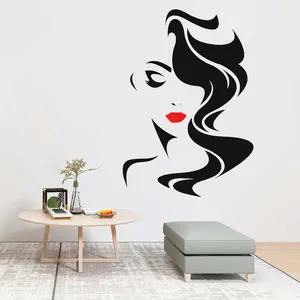 Tự Dính Red Lip Woman Trang Trí Tường 3d Hair Salon Sticker