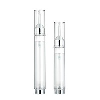 Flacon pompe sans air rond de 5 ml, 10 ml, 15 ml pour soins de la peau, huile essentielle, lotion, crème pour les yeux, conteneur avec impression de logo couleur personnalisée