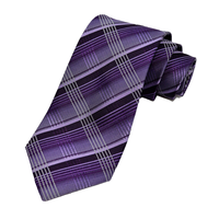 Cravate en polyester jacquard tissé à carreaux pour homme, cravate formelle pour affaires, bureau, mariage, fête, accessoires de cou ODM OEM personnalisés
