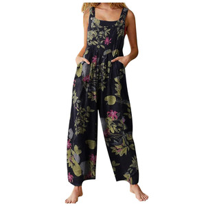 Tuta Intera da Donna Primavera 2026, Stile Etnico Elegante, con Stampa Patchwork, Bottoni, Vestibilità Ampia, Vita Media e Colletto a Risvolto - Product Image 5