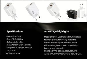 65w Fast Type <b>USB</b> <b>C</b> Adapter Portable Mobile Phone Wall Pd Fully Compatible QC 4.0 Charger for Xiaomi for All Phones - Product Image 5