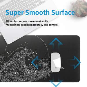 Tapis de souris de jeu japonais à vagues de mer, noir, grand tapis de souris d'anime, tapis de souris étendu, base en caoutchouc antidérapante, grand tapis de bureau pour le bureau - Product Image 3