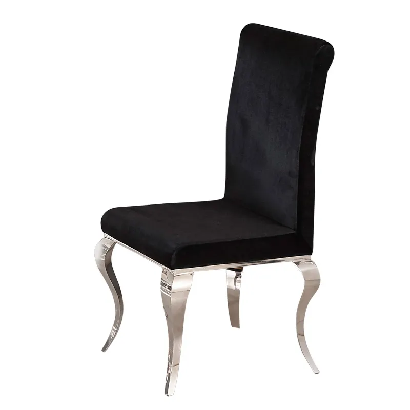 Marco de acero inoxidable para el hogar, silla con superficie de cuero, asiento interior