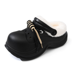 Women's Thick Soled Cotton Slippers Winter Warm Fleece Lined Non Slip Outdoor Wearable Leisure Shoes <b>Sand</b> Color - Product Image 5