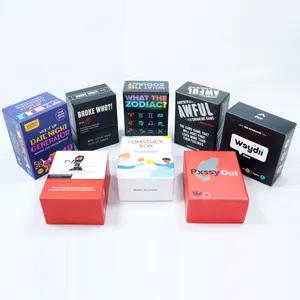 Baralho de cartas personalizado para bebidas e vinhos, jogo de cartas para conversas e jogos de cartas para festas em família com caixa