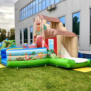 Chateau gonflable kids outdoor bounce <b>house</b> <b>inflatable</b> chalet playground forest cabin bouncy castle with slide - Product Image 3