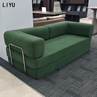 Komprimiertes Modulares Bodensofa 2-Sitzer Cord-Schlafsofa Tagesbett Hochelastischer Schaumstoff Platzsparend für Büro