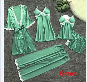 Pyjama sexy 5 pièces <span class=keywords><strong>pour</strong></span> femmes, <span class=keywords><strong>robe</strong></span> <span class=keywords><strong>de</strong></span> <span class=keywords><strong>chambre</strong></span> d'été à manches mi-longues, <span class=keywords><strong>grande</strong></span> <span class=keywords><strong>taille</strong></span>, multicolore, multiformat, service à domicile, chemise <span class=keywords><strong>de</strong></span> nuit. - Product Image 5