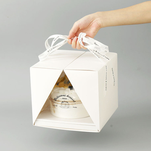 Custom luxury white pink wedding favor round cylinder square bakery paper cakebox 6 8 10 12 14 inch tall cake box with window