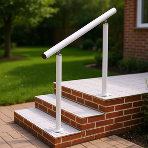 Kit de barandilla ajustable para escaleras de aluminio blanco de 3 pies para exteriores, pasamanos para 2 o 3 escalones, apto para personas mayores - Product Image 2