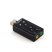 Kartu Suara USB Adaptor Audio Pengurang Kebisingan Suara Sekitar 3D dengan Jack Headphone Mikrofon