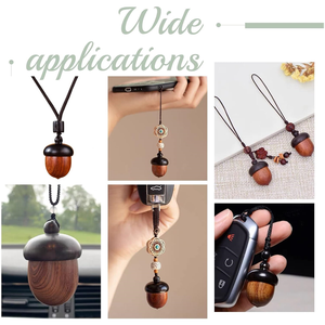 Ciondolo a Forma di Ghianda in Legno, Staccabile, in Legno di Cammello, Gioielli Natalizi per Bambini, Regalo Fai-da-Te per Creazione di Gioielli per Bambini - Product Image 5