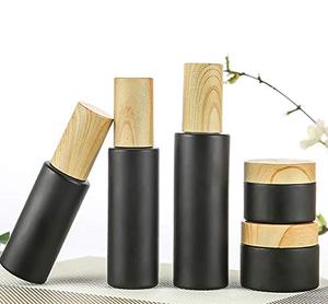 <span class=keywords><strong>Pot</strong></span> en verre dépoli noir avec couvercle en <span class=keywords><strong>bambou</strong></span>, récipient vide pour échantillons, maquillage, cosmétique, 10/5/15/30/50g - Product Image 3