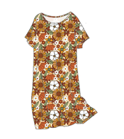 Robe de Nuit et de Détente Personnalisée pour Femme, Respirante, à Taille Élastique, Manches Courtes, Couleur Unie, Idéale Été-Automne
