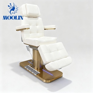 Lit de beauté MOOLIN, best-seller, 3 moteurs, électrique, pliable, moderne, luxueux, lit de <span class=keywords><strong>spa</strong></span> et table de massage pour hôtel, salon de beauté, base dorée - Product Image 1