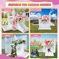Castillo Inflable Blanco de PVC para Niños, Juguete de Boda, Mini Castillo Inflable, Trampolín