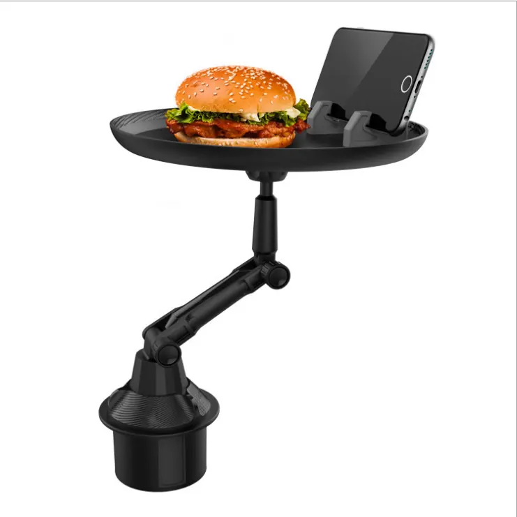 Bandeja de Soporte para vasos de coche, adaptador expansor multifuncional, bandeja ajustable giratoria de 360 grados para comer, mesa y Base