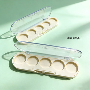 Estuche de 5 compartimentos para sombras de ojos, compacto vacío para polvos, paleta de sombras de ojos en caja blanca - Product Image 1