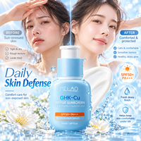 Crème solaire hydratante visage au peptide de cuivre GHK-Cu, style coréen, invisible, légère, sans traces blanches, protection UV SPF 50, coréenne