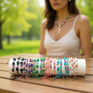 Set di Braccialetti con Perline Marca Z, 24 Pezzi in Acciaio Inossidabile, Gioielli Artigianali alla Moda, Collezione Primavera-Estate - Product Image 3