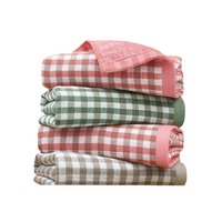 Fournisseur en gros de textiles de maison : Serviette de toilette en coton légère, respirante, personnalisée, à carreaux classiques et mini-ternes