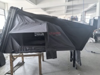 Nouvelle conception, tente de toit universelle, imperméable, coque rigide, échelle télescopique, poteau en aluminium, tissu en toile, quatre saisons, montage rapide