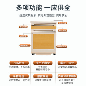 Mesa de Noche de Acero y Plástico con Ruedas, Gabinete Móvil para Hospital, Almacenamiento Multifuncional para Habitación de Hospital, Uso para Adultos y Ancianos - Product Image 3