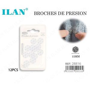 Ilan Chiusure a scatto trasparenti da 15 mm, 12 pezzi, per maglieria - Product Image 3