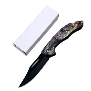 Mini couteau pliant en acier inoxydable à motif 3D pour le camping et la survie en plein air, couteau de poche personnalisable, support OEM - Product Image 5