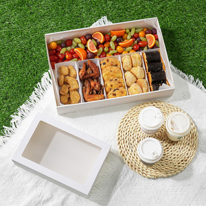 <strong>White</strong> Coated Paper Flat Box Disposable Outdoor Camping Barbecue Snack Takeout Sushi Afternoon Tea Greaseproof Food Packaging - Product Image 3