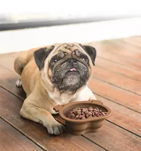 2024 Siliconen Kom Voor Huisdier Goed Gezond Langzaam Eten Opvouwbare Siliconen Feeder Hond Dierenbakken Voeder
