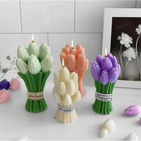 Premium E211 Lavendel Tulpe Bouquet Duft kerze Hand gefertigte Blumen form Ornament für Weihnachts ferien Party Dekor Home