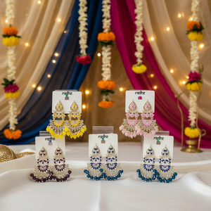 Designer Kundan Stone and Beads Meenakari Dangle Earrings Elegant Jewelry Collection Women for Wedding Party Festival and Gifts - Product Image 3