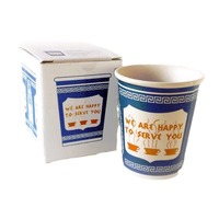 Gobelet à café en porcelaine à paroi unique de 9oz 280ML 180ML 400ML New York grec Vintage couvercle de tasse en céramique emballage en carton jetable