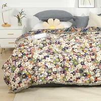 Couverture en gaze de coton multicouche Couvre-lit Serviette de lit Quilt Absorption d'humidité Respirant Doux pour la peau Drap de lit Literie