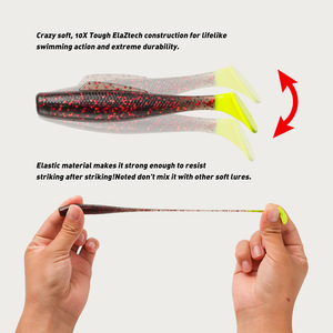 Señuelo blando flotante de acero inoxidable <span class=keywords><strong>Zman</strong></span> de 8 cm, paquete de 6 piezas, Black Pit T-Tail Baby Silencer sin anzuelos - Product Image 2