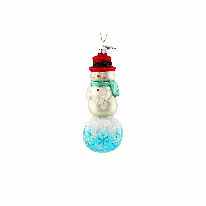 Mini Christmas Snowman Doll Glass Ornament Festival Stuff Hanging Wall Decoration Christmas Tree Stocking Ornament