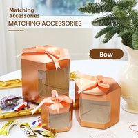 Boîte en carton découpée au laser couleur caramel avec fenêtre pour gâteaux, bonbons, pâtisseries, emballage alimentaire, boîte cadeau de mariage avec pelliculage mat