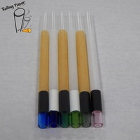 Tube à fumer en papier avec embout en verre brun non blanchi, autocollant personnalisé avec logo, rouleau de papier à fumer en verre coloré à combustion lente, embout en verre non blanchi