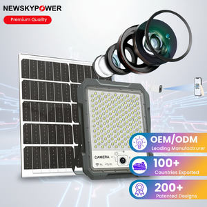 BW caméra de vidéosurveillance de sécurité extérieure lumière d'inondation <span class=keywords><strong>solaire</strong></span> 1200W 1500W aluminium étanche IP67 <span class=keywords><strong>lampe</strong></span> d'inondation avec capteur de mouvement Radar - Product Image 1