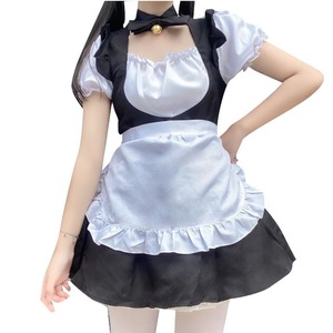 Maid Costume Black <b>White</b> <b>Apron</b> Bow Headpiece Spring 2025 Cosplay Dress Women Stage Outfit - Product Image 5