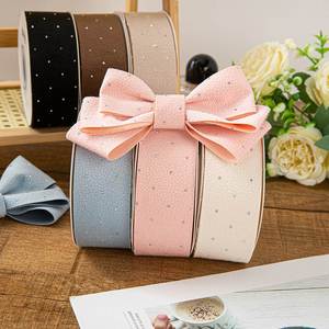Ruban en similicuir imprimé argenté écologique de 4 cm, accessoires pour cheveux faits à la main, pour emballage de cadeaux et de fleurs - Product Image 2