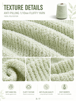 100% Polyester Dyed Fluffy Fancy Yarn 10NM Anti-Pilling Eco-Friendly for Sweater Scarf Hat and Winter Knitwear Production