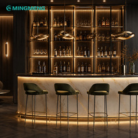 Ensemble table et chaises de salle à manger en cuir et fer au design antique minimaliste pour restaurants, bars, cafés, salons de thé