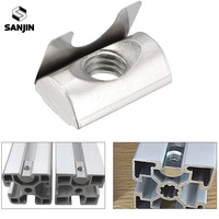 Écrou à ressort M4 M5 M6 M8, écrou en T à enfoncer pour profilé en aluminium à rainure de 6 mm, série 20020/3030/4040, revêtement en zinc