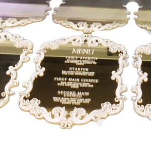 Cartes de menu en acrylique Pinyi, sur mesure, impression dorée ou argentée, finition miroir, fournitures pour hôtels et restaurants - Product Image 3